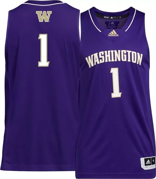 Мужская баскетбольная майка Adidas Washington Huskies #1 Purple Swingman Replica