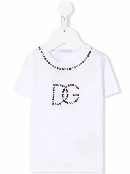 Dolce & Gabbana Kids футболка с логотипом и заклепками