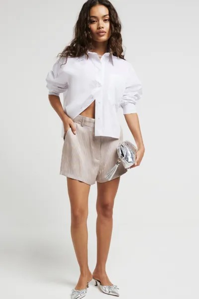 Шорты на пуговицах спереди River Island, коричневый