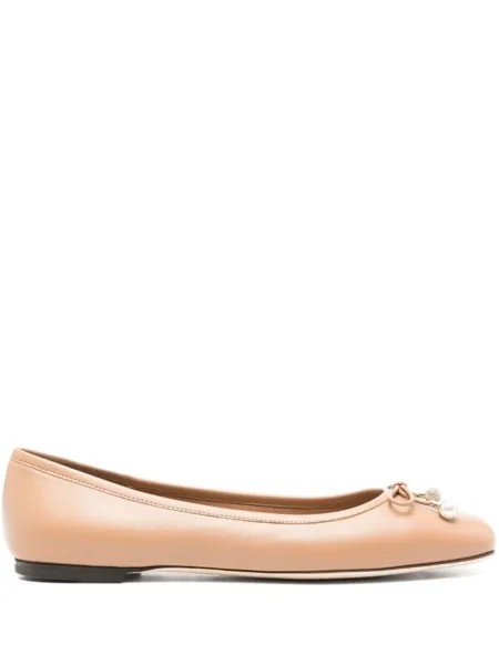 Jimmy Choo балетки кожаные Elme, нейтральный цвет