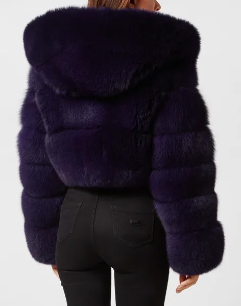 Короткая куртка из натурального меха Philipp Plein, фиолетовый