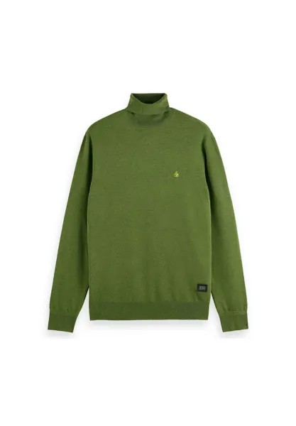 Мужской вязаный свитер - Regular Fit Essentials Turtle в цвете Eco Vero, водолазка, однотонный SCOTCH & SODA, зеленый