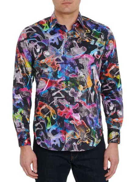 Эластичная рубашка на пуговицах Ion Storm Robert Graham, разноцветный