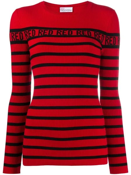 RED Valentino полосатый джемпер в рубчик