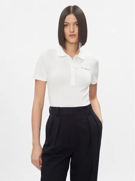 Рубашка-поло узкого кроя Tommy Hilfiger, белый