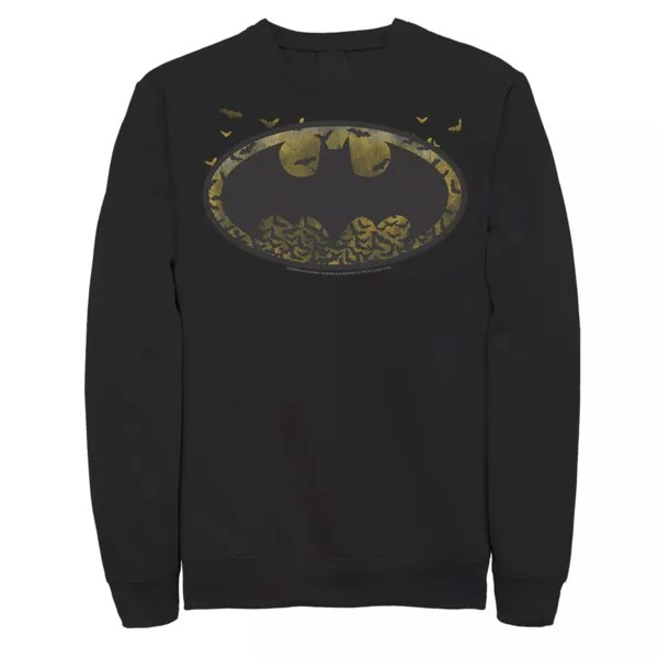 Мужской свитшот с логотипом Batman Flying Bats DC Comics, черный