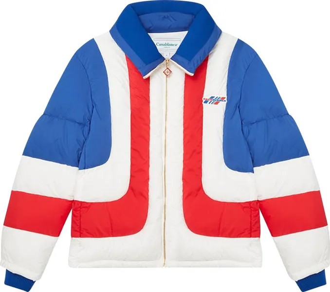 Пуховик Casablanca Curve Panel Puffer Jacket 'White', белый