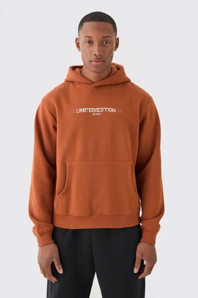 Толстовка с капюшоном Boxy Basic Limited boohooMAN, коричневый