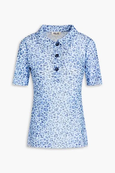 Рубашка-поло Janita из эластичной сетки с принтом Baum Und Pferdgarten, голубое небо