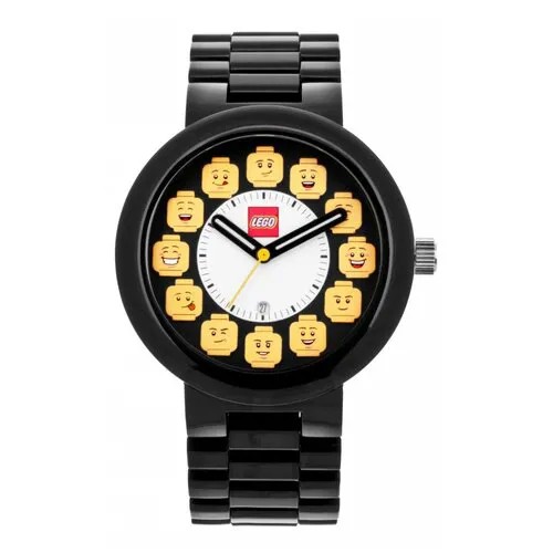 Часы наручные аналоговые LEGO FAN CLUB BLACK/YELLOW ADULT WATCH с календарем (дата) 9007637