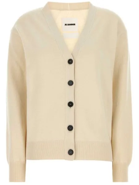 Jil Sander кардиган с V-образным вырезом, нейтральный цвет