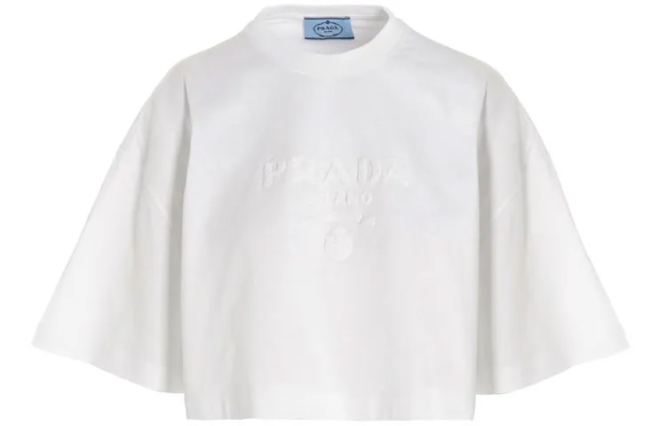 Укороченный топ женский белый Prada