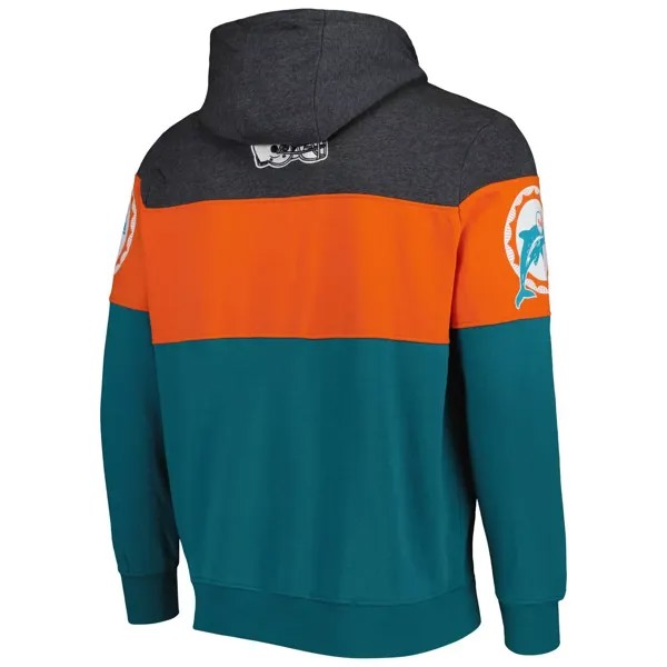 Мужской пуловер с капюшоном цвета морской волны/вереска Miami Dolphins Extreme Vintage Logos Starter