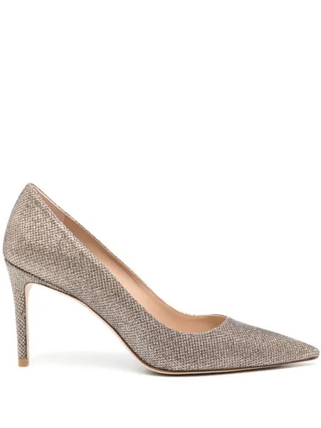 Stuart Weitzman туфли Stuart 85 с блестками, золотистый