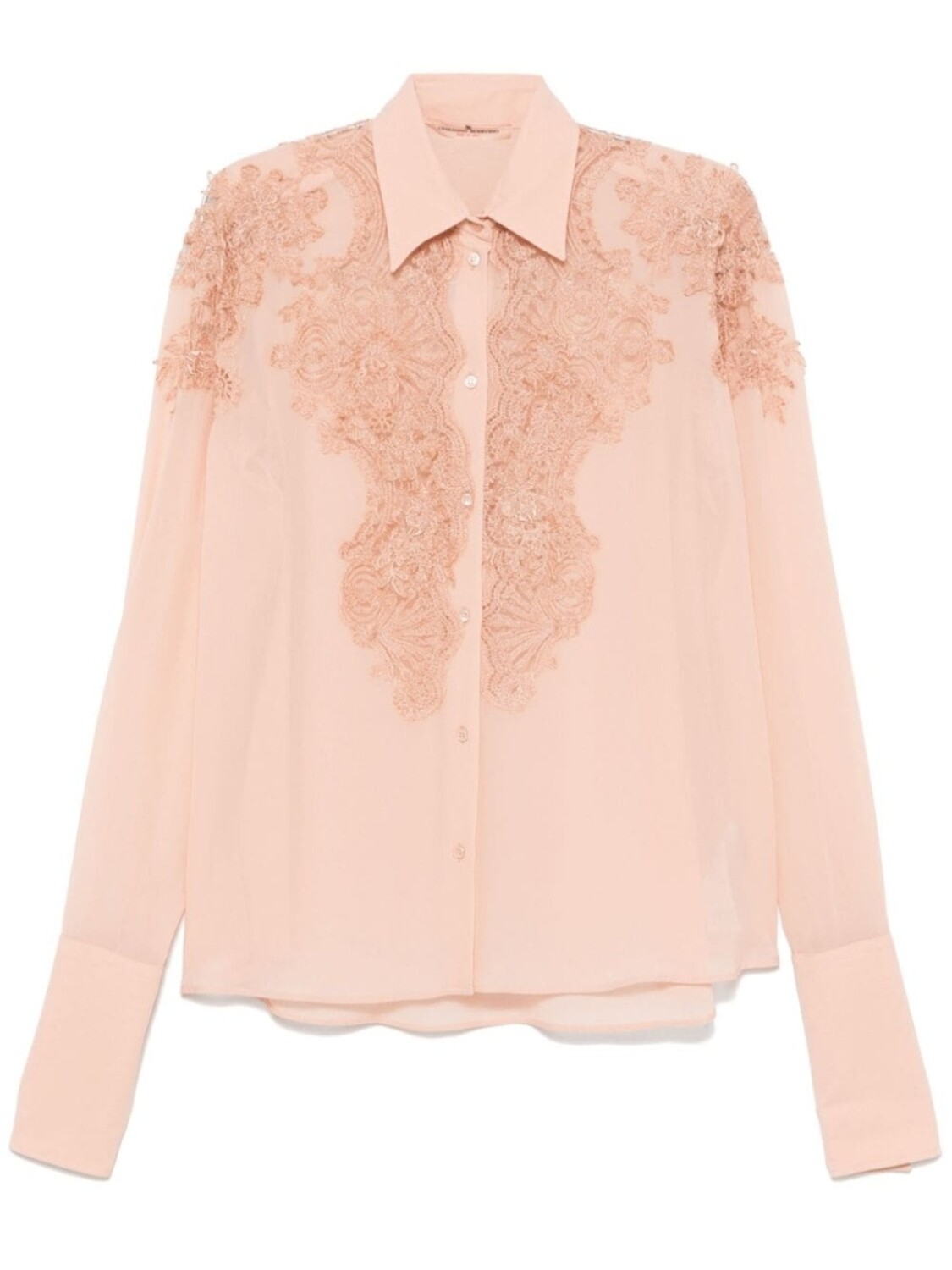 Ermanno Scervino рубашка с кружевом, розовый
