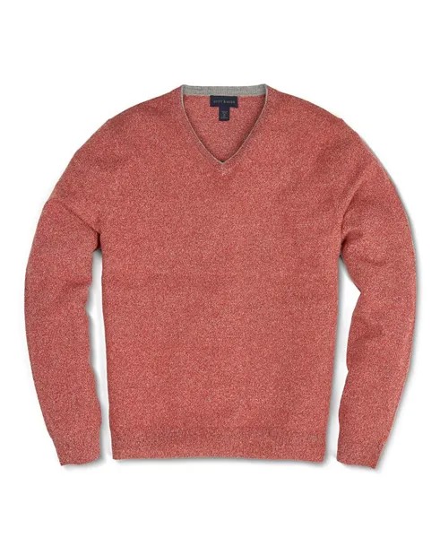 Мужской кашемировый свитер с узором Marled Vee Scott Barber, красный