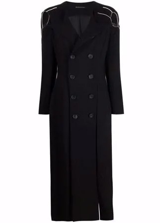 Yohji Yamamoto двубортное пальто с вырезами