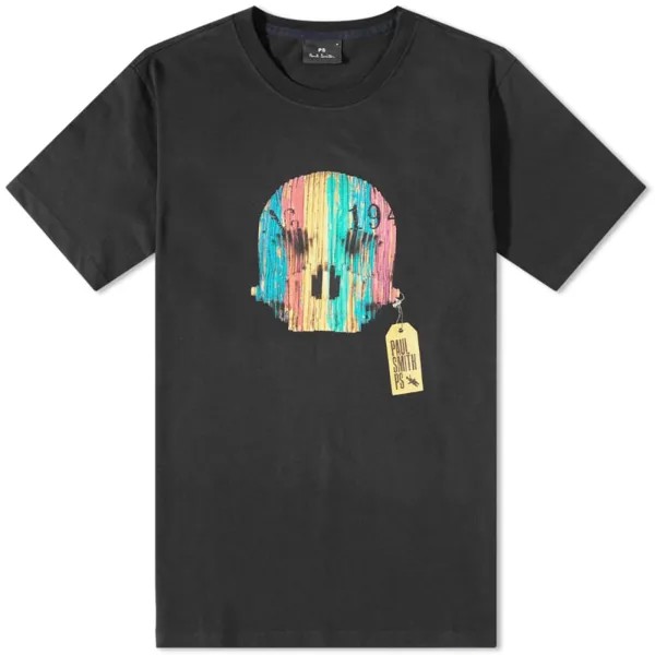 Футболка Paul Smith с деревянным черепом, черный