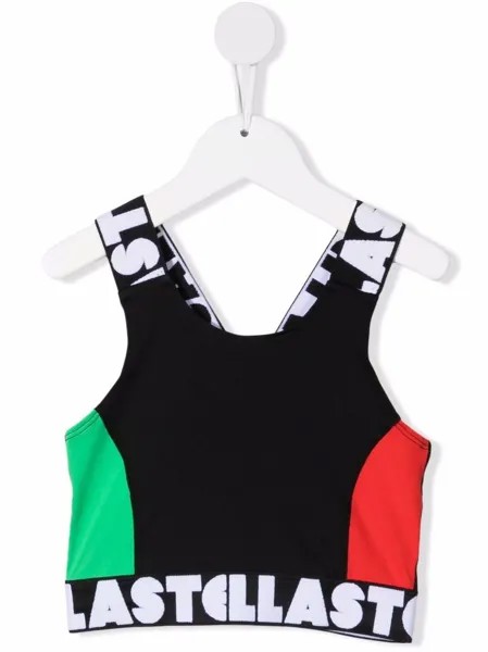 Stella McCartney Kids топ в стиле колор-блок с логотипом