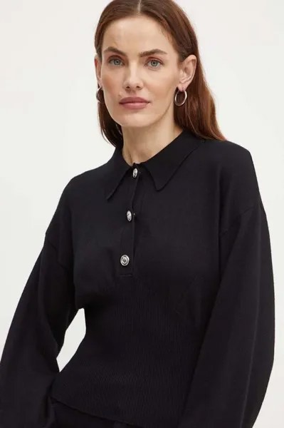 Шерстяной свитер Pinko, черный