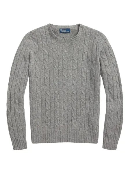 Кашемировый свитер косой вязки Polo Ralph Lauren, серый