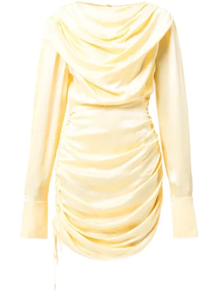 Materiel satin draped dress