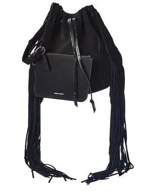 Замшевая сумка-мешок Isabel Marant Oskaf Женская черная