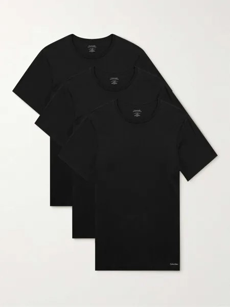 Комплект из трех футболок из хлопкового джерси CALVIN KLEIN UNDERWEAR, черный