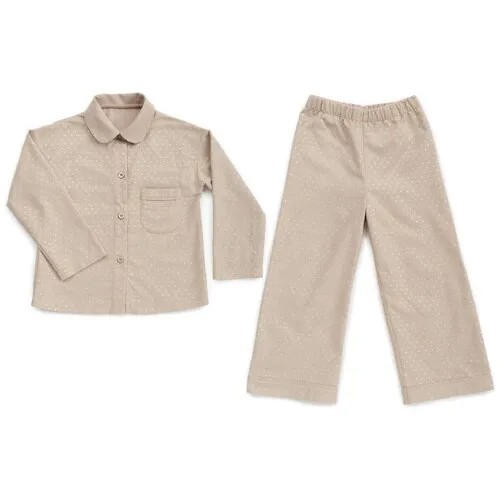 88082,Фланелевая пижама Happy Baby, комплект: джемпер и брюки beige, 104