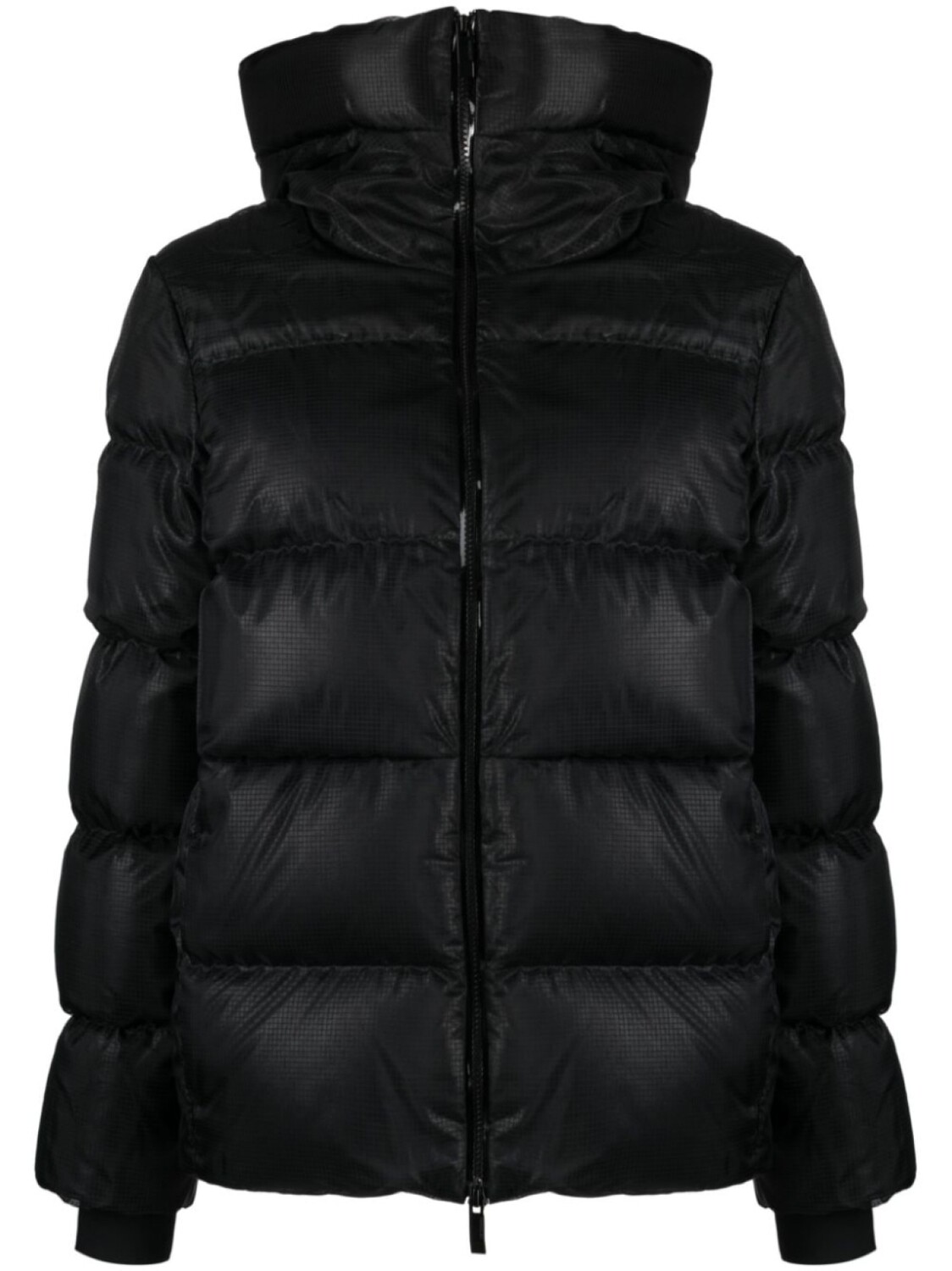 Moncler пуховик с капюшоном и логотипом, черный