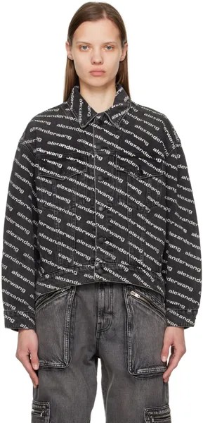 Черная джинсовая куртка с вырезом на спине Alexander Wang