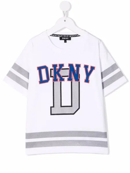 Dkny Kids футболка с контрастными полосками и логотипом