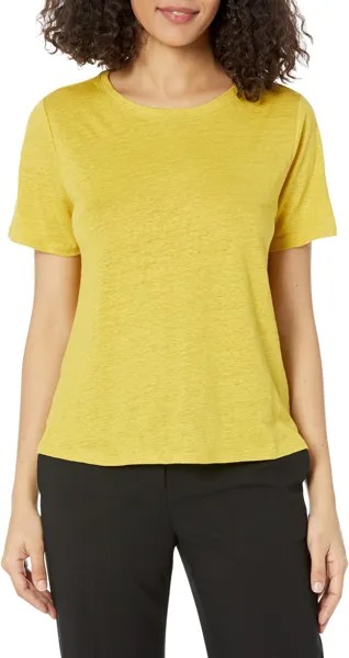 Футболка с круглым вырезом и короткими рукавами Eileen Fisher, цвет Lemondrop