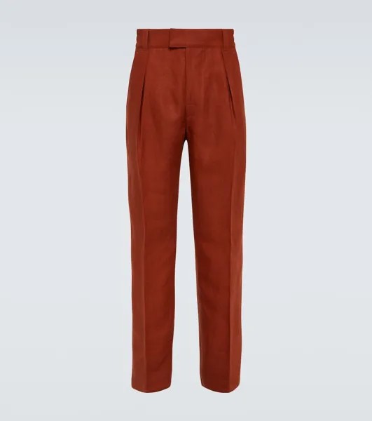 Прямые брюки Reinga из льна Loro Piana, оранжевый