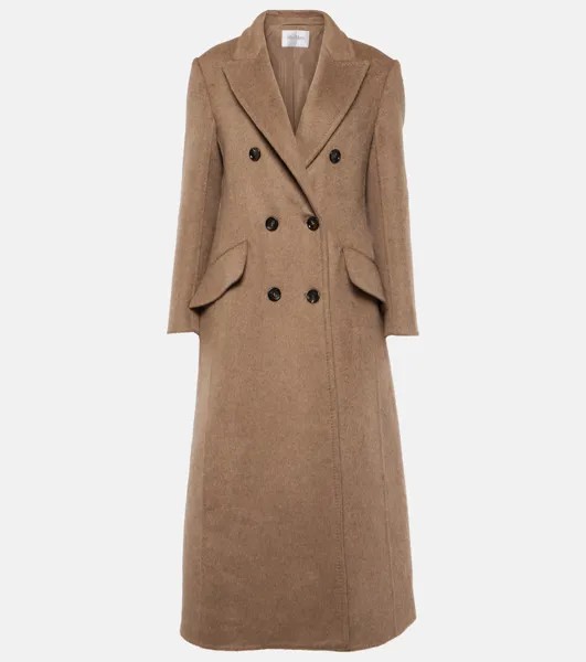 Агаровое пальто из кашемира и шерсти Max Mara, коричневый