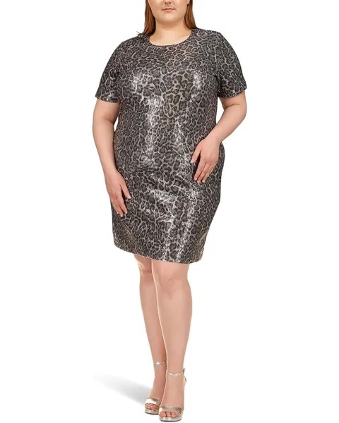 Платье MICHAEL Michael Kors Plus Size Sequin T-Shirt Mini, цвет Malachite