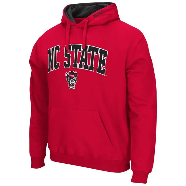 Мужской красный пуловер с капюшоном NC State Wolfpack Arch & Logo 3.0 Colosseum