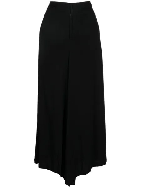 Yohji Yamamoto укороченные брюки со складками и молниями, черный