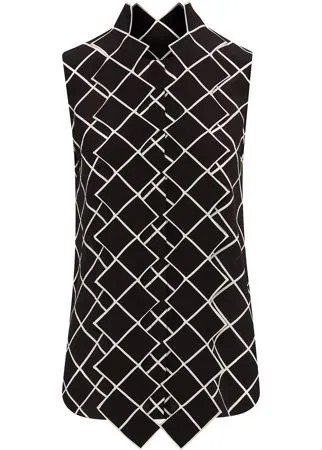 Oscar de la Renta блузка в клетку Windowpane