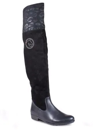 Сапоги ботфорты  Remonte, зимние, натуральный велюр, размер 37, черный