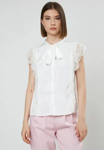 Блузка-рубашка TIE UP COLLAR INFLUENCER, цвет white