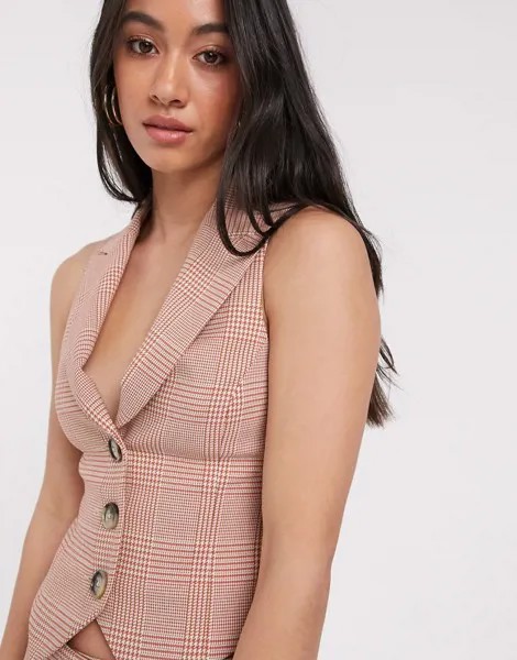Жилет от комплекта в клетку ASOS DESIGN-Мульти