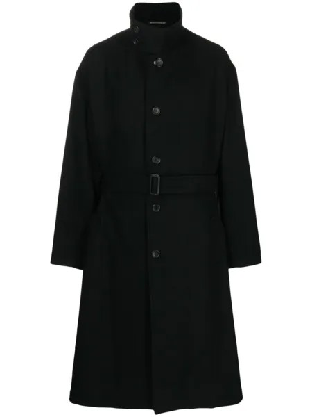 Yohji Yamamoto однобортное пальто с поясом, черный