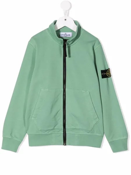 Stone Island Junior толстовка на молнии с высоким воротником