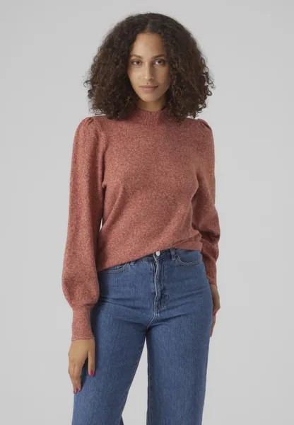 Свитшот Vero Moda VMDOFFY HIGHNECK, красная охра/меланж