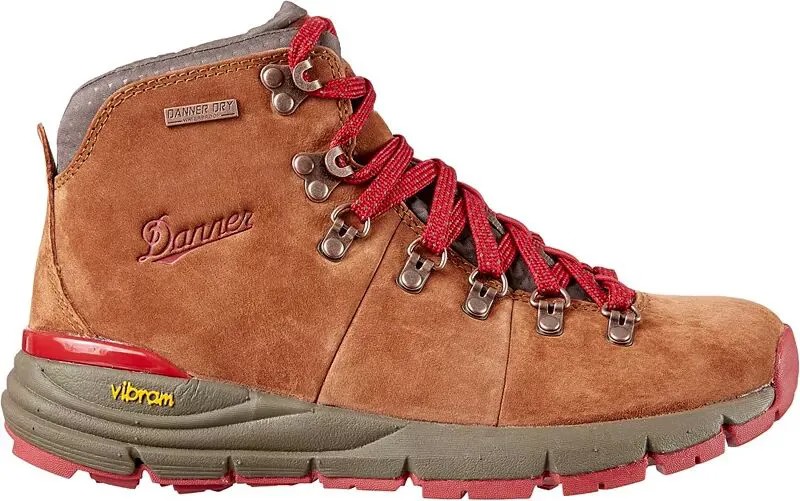 Женские замшевые водонепроницаемые походные ботинки Danner Mountain 600 4,5 дюйма, коричневый/красный