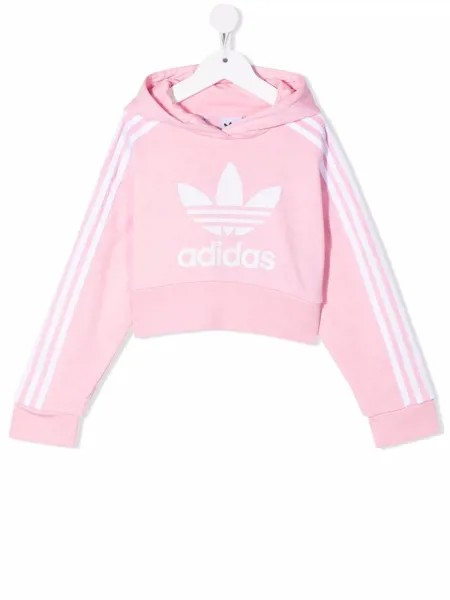 Adidas Kids укороченное худи с логотипом
