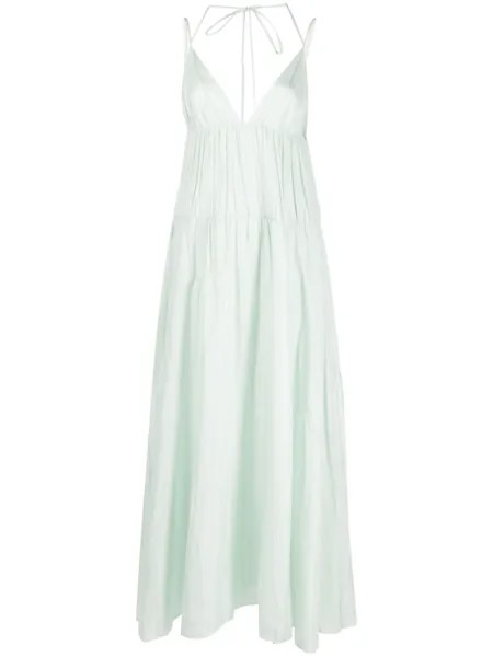 JOSEPH V-neck spaghetti-strap dress, зеленый