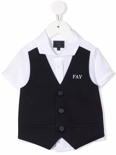 Fay Kids рубашка с вышитым логотипом