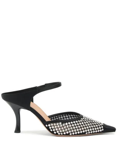 Malone Souliers атласные мюли Vega с кристаллами, черный